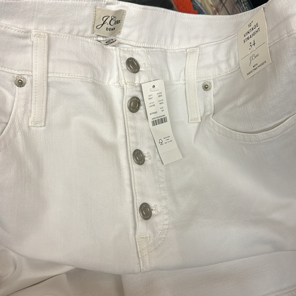 Size 18 - J.CREW - 10" Vintage Denim Slim Straight Jean White NEW $148 msrp - Picture 3 of 3